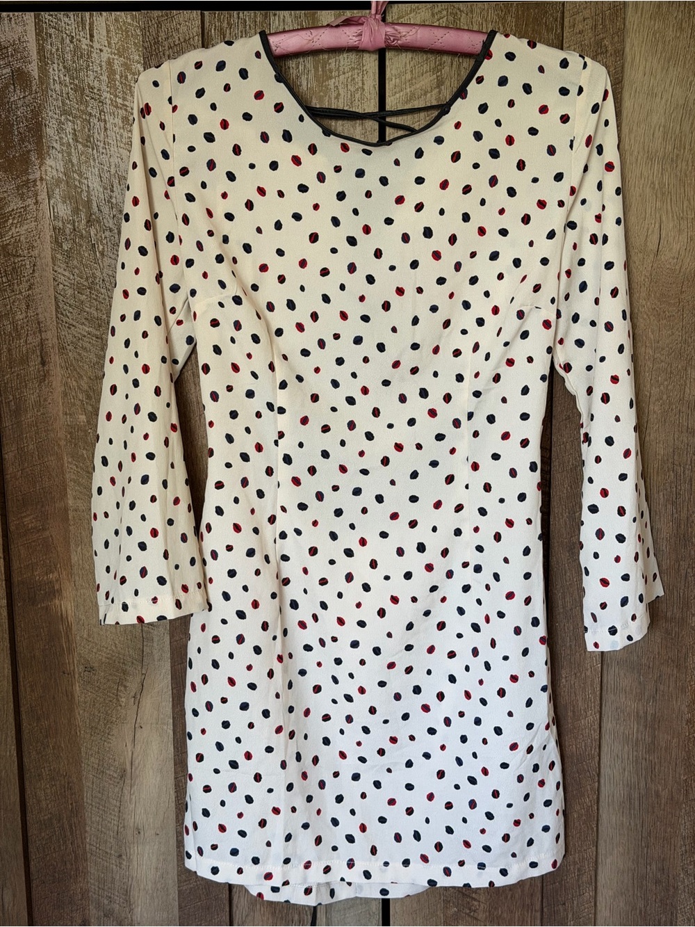 Women’s Jr’s Medium Mustard Seed Brand Cream Polka Dot Dress